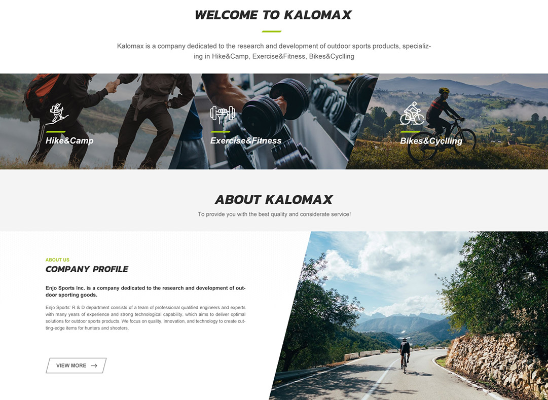 清远Kalomax外贸网站设计效果图